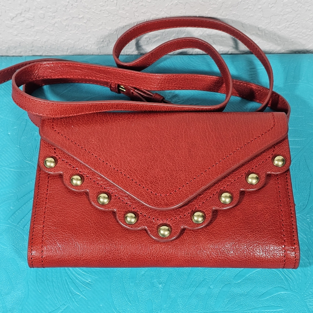 Women Lucky Brand Ruth Scalloped Crossbody Bag Red